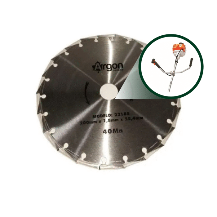 Faca Circular 22 Dentes 200x20x1,8mm Para Roçadeira Marca Argon - Imagem 2