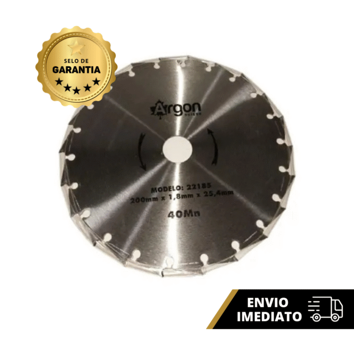 Faca Circular 22 Dentes 200x20x1,8mm Para Roçadeira Marca Argon - Imagem 4