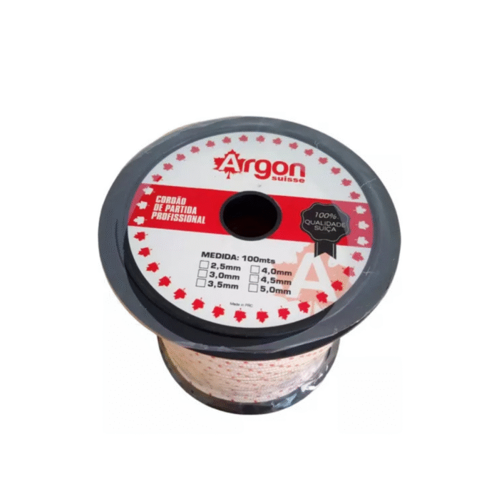 Cordão De Partida 4,0mm Bobina 100 Metros Marca Argon Alta Resistência E Flexibilidade Ideal Para Motosserras E Roçadeir - Imagem 5