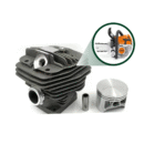 Cilindro Com Pistão 54mm Para Motosserra Stihl 066 660 Kit Completo Com Anéis E Juntas Marca Rossel Código 266