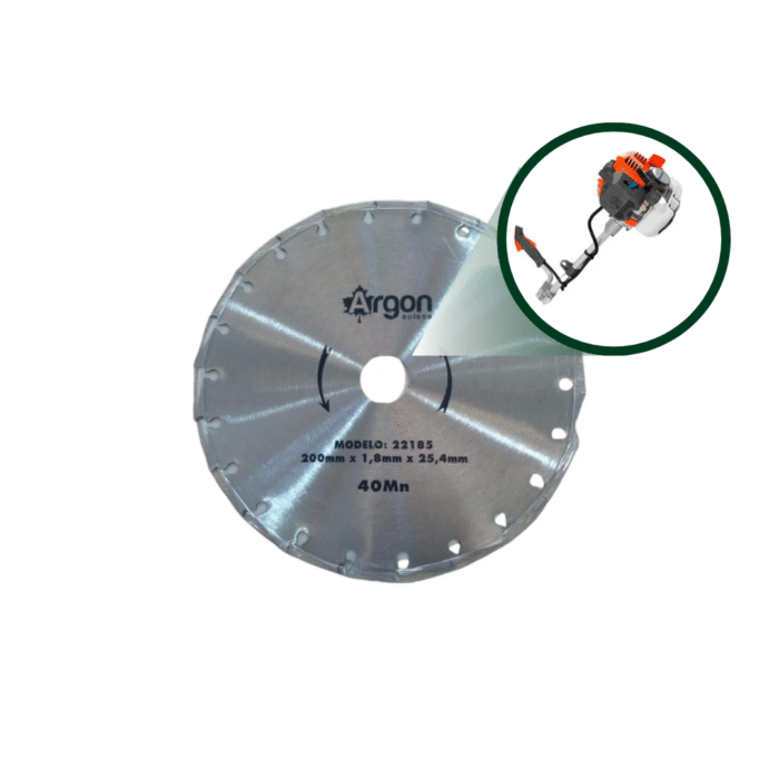 Faca Circular 22 Dentes 200x1" x 1,8mm Para Roçadeira Argon - Imagem 3